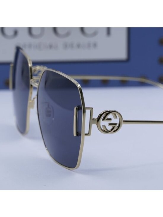 Gucci GG1207SA 002 Square Sunglasses - Gold/Grey